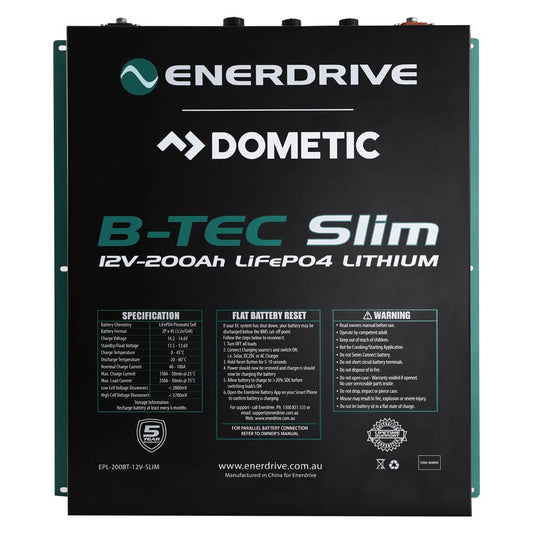 Enerdrive B-TEC 12V 200Ah Slimline Lithium Battery